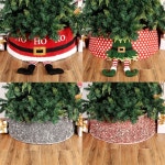 2023 크리스마스 트리 스커트 산타 발 트리받침대 소품 가리개 반짝이 스팽글 : 이공이이