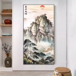 DIY 동양화 대형 보석십자수 소나무 산수화 풍경 구슬십자수 비즈 큐빅 명화 다이아몬드 페인팅 : 토성마켓
