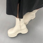 [h2474] 여성 키높이 통굽 웨지 앵클 스판 숏 부츠 : 새로이클라쓰