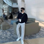 남자카라니트 머슬핏 카라티 남성 캐주얼 니트 넥 풀오버 가벼운 럭셔리 레저 롱팔 가을 겨울 : 마이웨이72