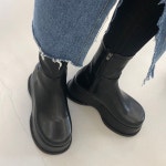 [h2474] 여성 키높이 통굽 웨지 앵클 스판 숏 부츠 : 새로이클라쓰