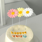 생일 케이크 토퍼 기념일 축하 장식 데코 픽 데이지 토퍼 : 하피블리