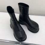 [h2474] 여성 키높이 통굽 웨지 앵클 스판 숏 부츠 : 새로이클라쓰