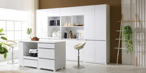 주방선반장 그릇진열장 장식장 거실가구 홈카페 멀티수납장 양문도어 1000 : 리퍼스