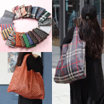 대형 휴대용 장바구니 접이식 포켓 에코백 쇼핑백 나일론 명품 패턴 가방 : 베베랑스2