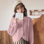 닥터그린사랑 5컬러 떡볶이 단추 꽈배기 가디건 라운드넥 겨울니트 스웨터 : 닥터그린사랑