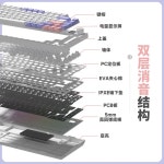 광축키보드  WEIKAV K75 쓰리 모드 개스킷 구조 기계식 핫 스왑 사무실 RGB 라이트 N 키 롤오버 게임 : 자니워니2