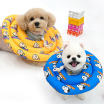 강아지 고양이 넥카라 깔대기 목보호대 애견 중성화 쿠션 중형견 피너츠 엘리자베스 그레이M : 르쁘띠숑