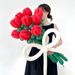 알로카노 요술 풍선 튤립 꽃다발 만들기 DIY 블랙핑크 꽃풍선재료 : 알로카노
