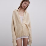 ZARA 자라 오버사이즈 알파카 울 블렌드 폴로 스웨터 가디건 9598/254 샌드 : 해크니