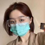 여름철 워터파크 수영장 계곡 물놀이 와이드 투명고글 안경 : honestmarket