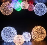 LED 연결형 트리볼 공 트리전구 큐빅 크리스마스조명 300mm 5조 연결가능 전구색 : 주식회사전구샵