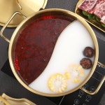 냄비 토우 스테인레스 골드 마라탕 샤브샤브 커버 스틸 두꺼운 맛 중국 분할 훠궈 중국식 : Honey shop