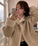 (재진행) 오브제 아이리스 숄 무스탕 스웨이드 양털 자켓 : 나우 어 데이즈
