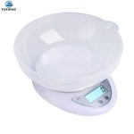 저울 WH-B05 주방 규모 5KG/1g 또는 1KG/0.1g LCD 요리 음식 트레이 그릇과 전자 디지털 균형 무게 측정 : 일빠오