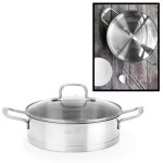 바닥3중 김치찌개 닭볶음탕 유리뚜껑 24cm 전골냄비 : 캣치니