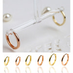 14 K 라운드 원터치 링 두께1m 내경7,8,10m 금 침 귀걸이 겸용 피어싱 드롭 케이 : 디바 드비쥬