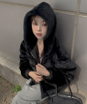 밍키 퍼 양면 후드 집업 (2color) : MAMU