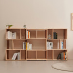 블럭책장 오픈책장 책상책꽂이 고무나무 인테리어 작은방 2단선반 : 리퍼스