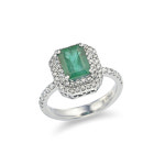 브라질산 에메랄드반지 아내선물 5월탄생석 에멜 1.76ct 보석반지 쓰브다이아세팅 앨리스 : 한국표준다이아몬드