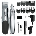 WAHL 왈 클리퍼 바리깡 Groomsman 충전식 수염 트리밍 키트 콧수염 콧털 가벼운 디테일링 및 보너스 습식/건식 전기 코 트리머 포함 그루밍... 