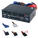 USB 3.0 허브 다기능 eSATA SATA 포트 내부 카드 리더 PC 미디어 전면 패널 오디오 SD MS CF TF M2 MMC 메모리 카드용 : 선마켓07