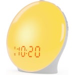 인공태양 일출 자연음 알람 시계 탁상용 LED 무드등 White : 나미노리