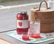 오복딸기청 500g+60g 오복소점 수제딸기청 딸기라떼 산딸기 : 오복소점