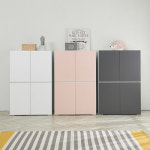 4단 양문 수납장 다용도장 거실 베란다 정리장 심플 수납정리함 : 리퍼스