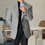 [발렌뜨] 클래식 하운드투스 싱글자켓 - 블랙/화이트 : 발렌뜨