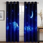 별 커텐 안방 우주 인쇄 커튼 가정 겨울 갤럭시 장식 침실 거실 암막 : 종종무역