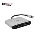 랜스타 USB C타입 to HDMI 듀얼포트 확장 컨버터 LS-UC202 : 한별네트워크