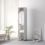 (후면 전신거울)이동식 바퀴 슬림 긴문 얇은 수납 인테리어 드레스룸 행거 옷걸이 높은 원룸장 학생 자녀방 자취 좁은 집 한칸 틈새 키높이 소형... 