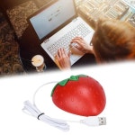 딸기 유선 마우스 휴대용 USB 사무실 저소음 노트북 컴퓨터 마우스 : 이바사