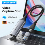 Lemorele USB 3.0 비디오 캡처 카드 스위치 Xbox PS4/5 라이브 방송용 HDMI 호환 USB/C타입 게임 그래버 레코드 ms2130 : 뚜꾸몰