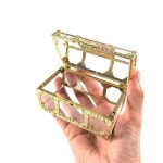 선물 상자 케이스 9x5.2x5.5cm 투명 미니 다용도 플라스틱 보물 보석 장신구 초콜릿 엔틱 박스 소형 핸디 금색 소품 반지 기프트 발렌타인 성탄... 