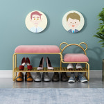 신발장 아파트 현관 벤치 의자 틈새 슬림 미니 벤치형 60x32x45 (그레이 벨벳 + 골드선반) : 망고플러스