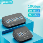 PHIXERO USB 3.2 도킹 스테이션 허브 멀티 포트 SD 카드 소켓 표면 PC 노트북 3.0 C타입 2 세대 10Gbps 스플리터 스위치 독 : 뚜꾸몰