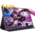 UPERFECT 2K 휴대용 게임 모니터 144Hz 18인치 2560x1600 QHD 100% sRGB FreeSync HDR 노트북 디스플레이  PC 전화 스위치 Xbox PS4... 