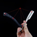 루나파GRIRON 전문 헤어 제거 남성용 스트레이트 면도기 깃털 블레이드 용 스테인레스 스틸 수염 : 루나파몰G