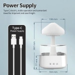 감각적 습도 조절기 비 구름 가정용 데스크탑 USB 초음파 분무 에센셜 오일 디퓨저, 빗방울 아로마 테라피, 야간 조명 포함 : 디에이치0305유통