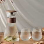아린즈 세트 컵 2p 물병 녹차 예쁜 이든 유리저그 C타입 잔 홈카페 티보틀 1.5L 직화 420ml 손잡이 : 3J MALL