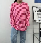 레이어드 스트라이프 단가라 티셔츠 : 샐리즈러