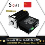Nema52 130BYH350D 50Nm 3 상 대형 토크 스테퍼 모터, DM3922 AC110V 220V 드라이버 키트, CNC 조각 기계 선반 용 : 크리스탈23