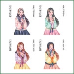 서연 [단홍 X 욘욘 한복 한복 인물 스티커] : 단홍