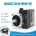 Lichuan-220VAC 3 상/1 상 Nema51 130mm 프레임, 1.3kw 2500rpm 5n.m, 서보 모터 및 서보 드라이브 키트 : 크리스탈23