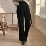 자체제작 하이웨스트 핀턱 디링 벨트 와이드 슬랙스 : 러브썸원