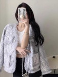 털 가디건 재킷 인기 유럽 니트 스웨터 코트 밍크 벨벳 봄 탑 : 삿포로시골언니