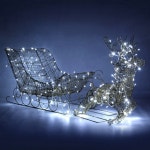 크리스마스 인테리어 야외 대형장식 루돌프 LED사슴 썰매 190cm 화이트 : 비투비월드