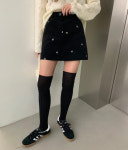 포스터 골덴 플라워 스커트 2color 자수 미니스커트 : 코코먼트